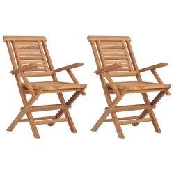 Chaises de jardin pliantes lot de 2 56x63x90cm bois massif teck 555652555652
