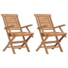 Chaises de jardin pliantes lot de 2 56x63x90cm bois massif teck 555652555652