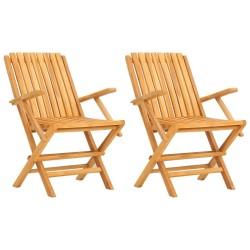Chaises de jardin pliantes lot de 2 61x67x90cm bois massif teck 555653555653