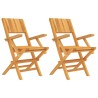 Chaises de jardin pliantes lot de 2 55x61x90cm bois massif teck 555655555655