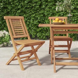 Chaises de jardin pliantes lot de 2 47x63x90cm bois massif teck 555662555662