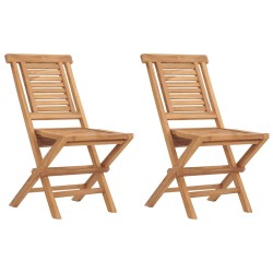 Chaises de jardin pliantes lot de 2 47x63x90cm bois massif teck 555662555662