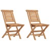 Chaises de jardin pliantes lot de 2 47x63x90cm bois massif teck 555662555662