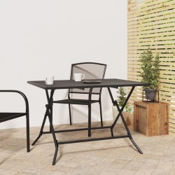 Table de jardin pliable anthracite 110x80x72 cm maille d'acier 555666555666