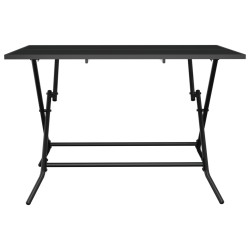 Table de jardin pliable anthracite 110x80x72 cm maille d'acier 555666555666