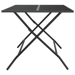 Table de jardin pliable anthracite 110x80x72 cm maille d'acier 555666555666