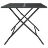 Table de jardin pliable anthracite 110x80x72 cm maille d'acier 555666555666