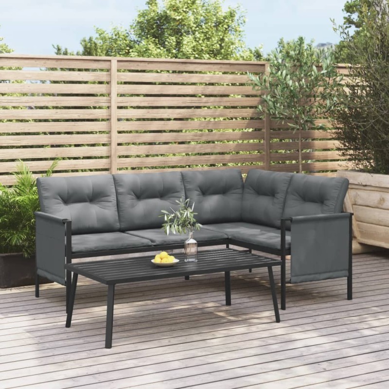 Table basse de jardin anthracite 110x55x35 cm acier 555667555667