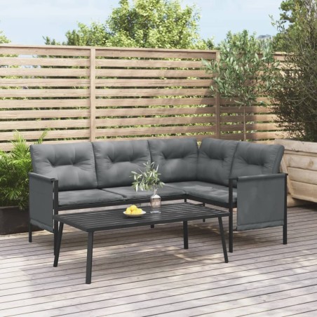 Table basse de jardin anthracite 110x55x35 cm acier 555667555667