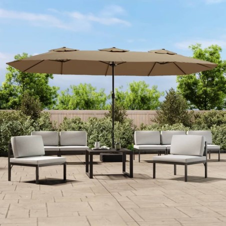 Parasol à double tête taupe 449x265 cm 555668555668