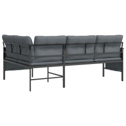 Canapé d'angle de jardin anthracite acier et textilène 555671555671