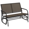 Banc oscillant de jardin marron 120,5x76x86,5cm textilène/acier 555674555674