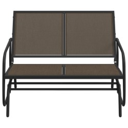 Banc oscillant de jardin marron 120,5x76x86,5cm textilène/acier 555674555674