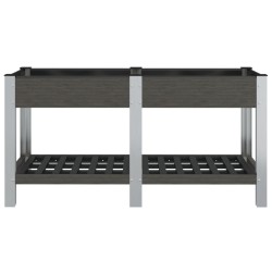 Lit surélevé de jardin avec étagère Gris 175x50x75 cm WPC 555675555675