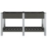 Lit surélevé de jardin avec étagère Gris 175x50x75 cm WPC 555675555675