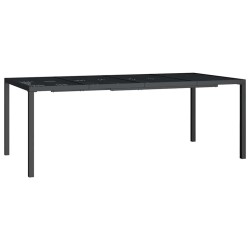 Table de jardin anthracite 200x100x72 cm acier 555676555676