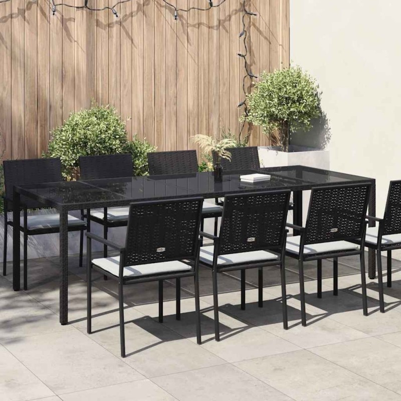 Table de Jardin Noir Pur 250 x 100 x 75 cm polyrotin 555677555677