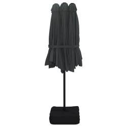 Parasol de jardin à double tête noir 449x265 cm 555678555678