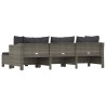 Salon de jardin 4 pcs avec coussins Gris Résine tressée 555681555681