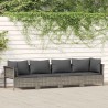 Salon de jardin 4 pièces avec coussins en polyrotin gris 555682555682