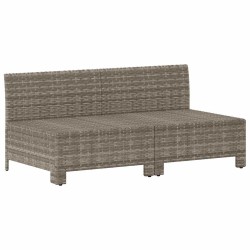 Canapé de jardin 2 places avec coussins Gris Résine tressée 555683555683