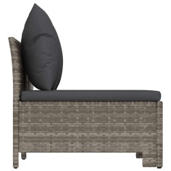 Canapé de jardin 2 places avec coussins Gris Résine tressée 555683555683