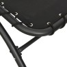 Chaise longue avec auvent noir 167x80x195 cm tissu et acier 555686555686
