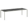 Table de jardin blanc 250x100x75 cm résine tressée verre trempé 555688555688