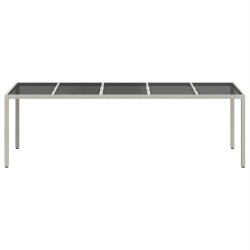 Table de jardin blanc 250x100x75 cm résine tressée verre trempé 555688555688