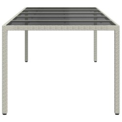 Table de jardin blanc 250x100x75 cm résine tressée verre trempé 555688555688