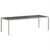 Table de jardin blanc 250x100x75 cm résine tressée verre trempé 555688555688
