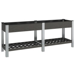 Lit surélevé de jardin avec étagère Gris 200x50x75 cm WPC 555690555690