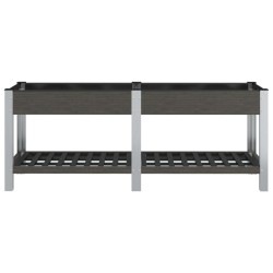 Lit surélevé de jardin avec étagère Gris 200x50x75 cm WPC 555690555690