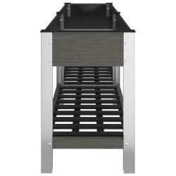 Lit surélevé de jardin avec étagère Gris 200x50x75 cm WPC 555690555690