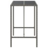 Table de bar et dessus en verre gris 110x70x110 cm poly rotin 555691555691