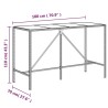 Table de bar et dessus en verre gris 180x70x110 cm poly rotin 555696555696