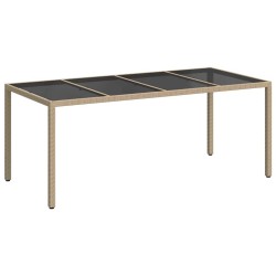 Table de Jardin Beige 190 x 90 x 75 cm polyrotin 555697555697