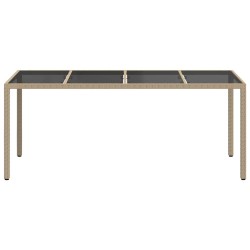 Table de Jardin Beige 190 x 90 x 75 cm polyrotin 555697555697
