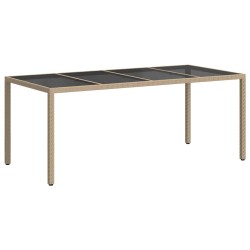 Table de Jardin Beige 190 x 90 x 75 cm polyrotin 555697555697