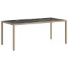 Table de Jardin Beige 190 x 90 x 75 cm polyrotin 555697555697