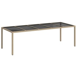 Table de Jardin Beige 250 x 100 x 75 cm polyrotin 555698555698