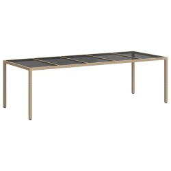 Table de Jardin Beige 250 x 100 x 75 cm polyrotin 555698555698