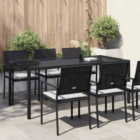 Table de Jardin Noir 190 x 90 x 75 cm polyrotin 555700555700