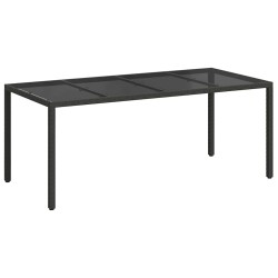 Table de Jardin Noir 190 x 90 x 75 cm polyrotin 555700555700