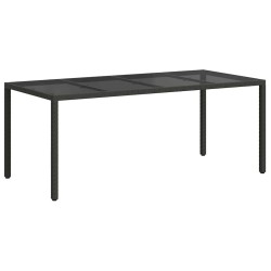 Table de Jardin Noir 190 x 90 x 75 cm polyrotin 555700555700
