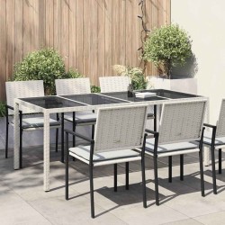 Table de Jardin Blanc 190 x 90 x 75 cm polyrotin 555702555702