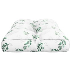 Coussin de palette motif de feuilles 80x40x12 cm tissu 555706555706
