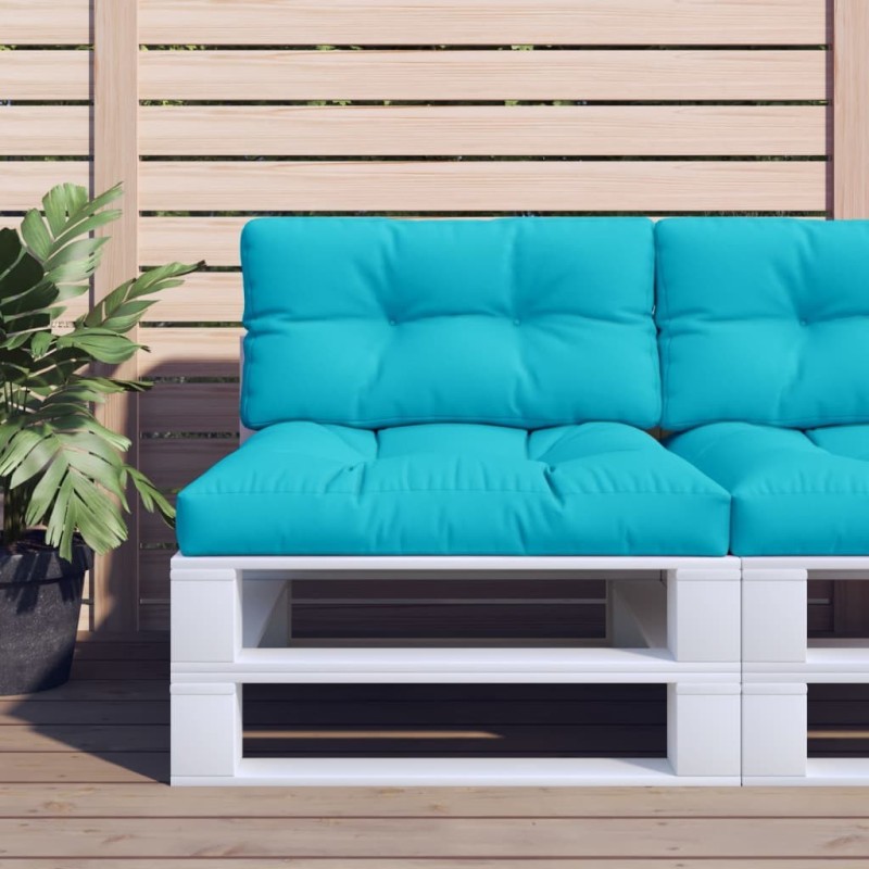 Coussin de palette turquoise 80x40x12 cm tissu 555707555707
