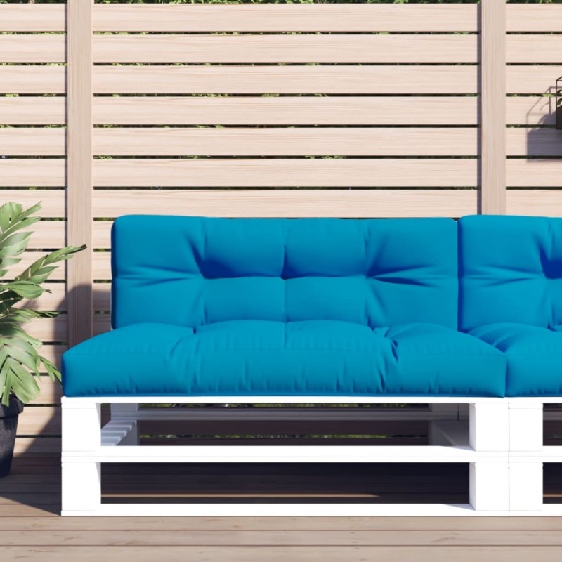 Coussin de palette bleu clair 120x40x12 cm tissu 555708555708