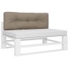 Coussin de palette taupe 120x40x12 cm tissu 555711555711